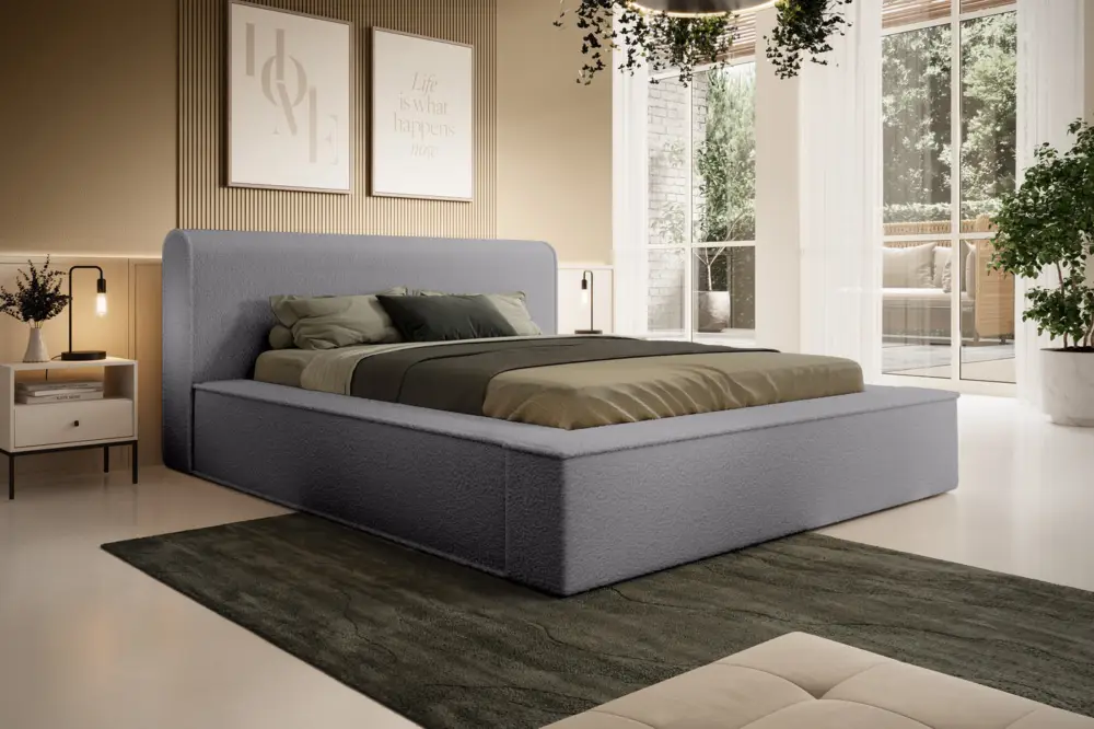 Gratis Retour Fatima 140 x 200 cm Gestoffeerd Bed Tingrijs