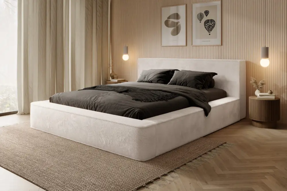 Alleen Vandaag Ajsza 140 x 200 cm Gestoffeerd Bed Creme