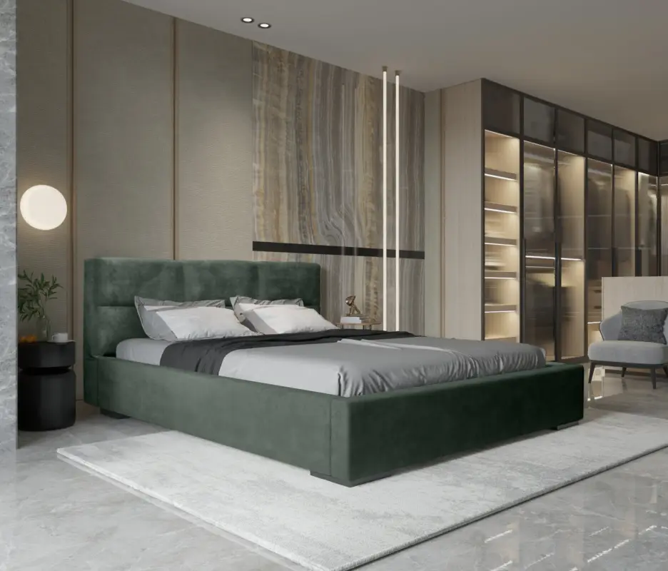 Porto 180 x 200 cm Gestoffeerd Bed Bosgroen Koop Online
