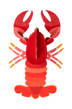 3D Wandobject gemaakt van karton 'Crimson Lobster' Gereduceerde Prijs