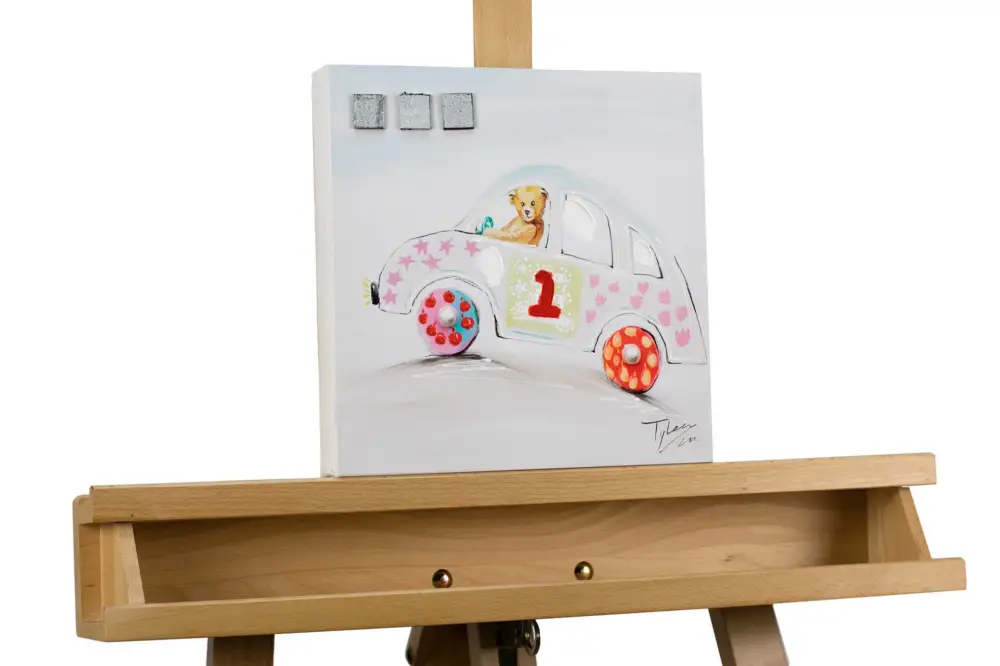 Handgeschilderde kunstdruk 'Catch Me If You Can' 25x25cm Beperkt Aanbod