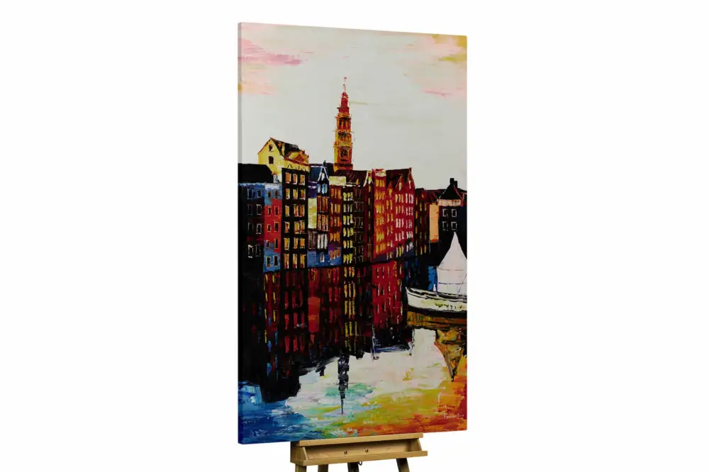 XXL Olieverf schilderijen 'City Skyline' | Handgeschilderd unicum Koop Online
