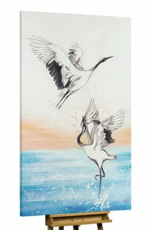 Beperkt Aanbod XXL Olieverf schilderijen 'The Bird Dance' | Handgeschilderd unicum