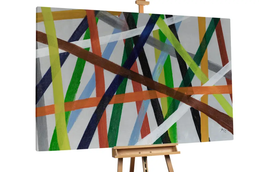 Finale Uitverkoop XXL Olieverf schilderijen 'Labyrinth of Colors' | Handgeschilderd unicum