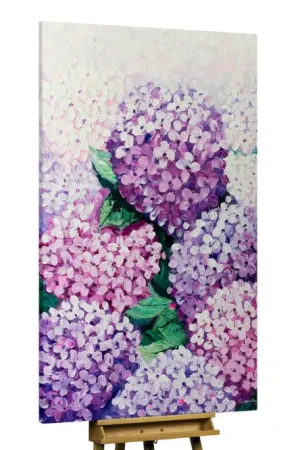 Aanbieding XXL Olieverf schilderijen 'Hortensia Magic' | Handgeschilderd unicum