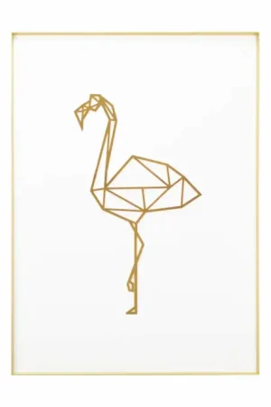 Ingelijste 3D wanddecoratie 'Flamboyant Flamingo' 50x70cm Betaalbaar