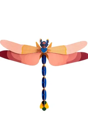 3D Wandobject gemaakt van karton 'Pink Dragonfly Decor' Bestel Nu