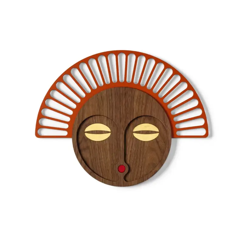 Betrouwbaar Wandmasker 'Mini Modern African Mask #23'