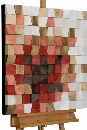 Aanbieding Houten schilderij 'Colours of Dawn' 75x75x7,5cm