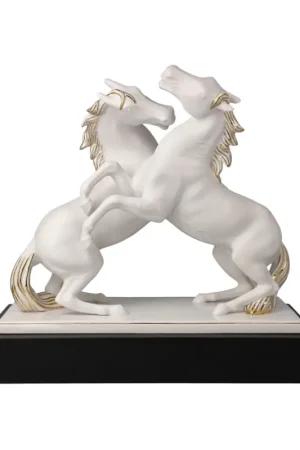 Laatste Kans Porseleinen figuur 'Dancing Horses 1' van Goebel 32x29x16,5cm