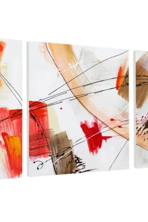 Meerluik schilderij 'Triple in Red' 150x50cm Voordeelprijs