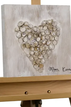 Lage Prijs Handgeschilderd schilderij 'Heart-warming' 30x30cm | incl. certificaat van echtheid