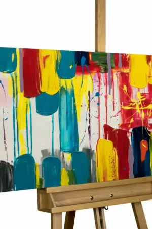 Premium Handgeschilderd schilderij 'Arts of the Colours' 150x50cm | incl. certificaat van echtheid