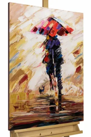 Veilige Betaling Handgeschilderd schilderij 'Under the Umbrella' 60x90cm | incl. certificaat van echtheid