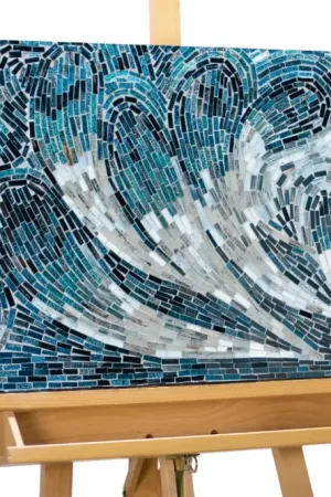 Hoge Kwaliteit Mozaïek schilderij 'Raging Torrent' 100x45x3,5cm