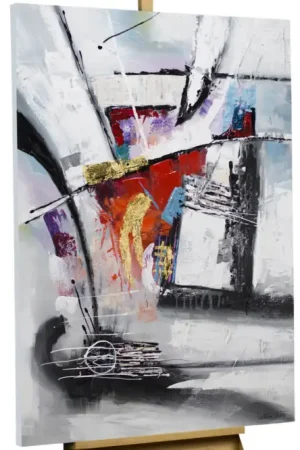 Weekendaanbieding Handgeschilderd schilderij 'Fun House' 80x120cm | incl. certificaat van echtheid