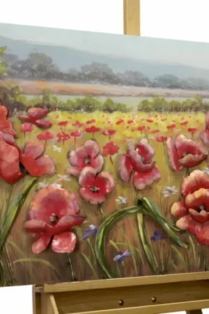 Populair 3D metalen schilderij 'Blooming Meadows' 120x60x5,5cm