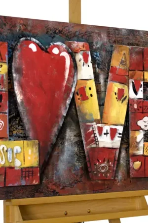 Koopje 3D metalen schilderij 'Best Feeling' 90x60x4cm
