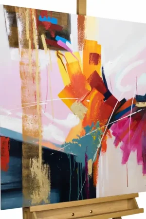Handgeschilderd schilderij 'Passion of Colours' 80x80cm | incl. certificaat van echtheid Gereduceerde Prijs