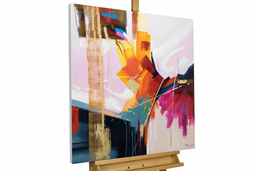Handgeschilderd schilderij 'Passion of Colours' 80x80cm | incl. certificaat van echtheid Gereduceerde Prijs