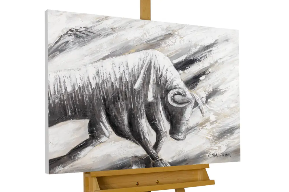 Beperkt Aanbod Handgeschilderd schilderij 'Way of the Ram' 100x75cm | incl. certificaat van echtheid