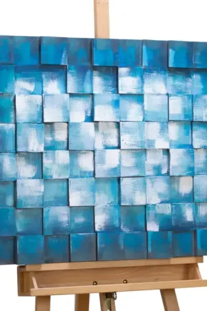 Exclusieve Aanbieding Houten schilderij 'Reflection of the Sea' 90x60x5cm