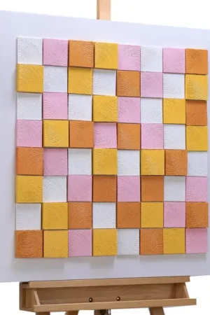 Houten schilderij 'Cube Constellation' 80x80x5,5cm Seizoensaanbieding