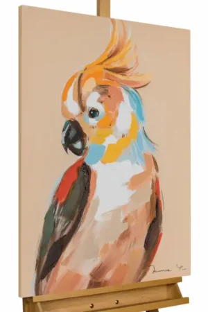 Alleen Vandaag Handgeschilderd schilderij 'Portrait of a Cockatoo' 50x70cm | incl. certificaat van echtheid