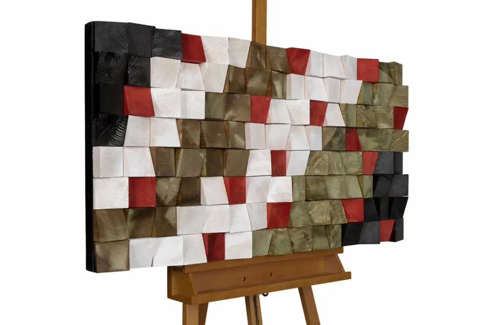 Direct Verzonden Houten schilderij 'Colours of Christmas' 102x55x6,5cm
