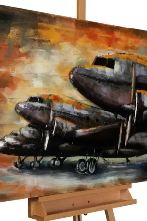 Merkproduct Schilderij 3D 'Flight towards Sunset' 100x75x7cm