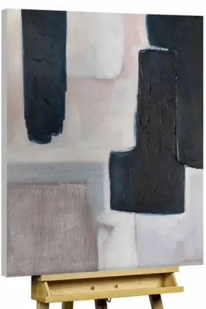 Express Levering Handgeschilderd schilderij 'Black to Dunes' 75x100cm | incl. certificaat van echtheid