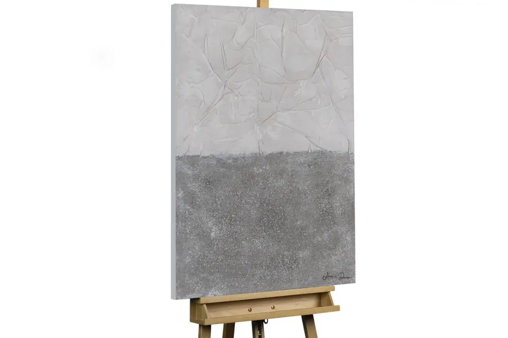 Gecertificeerd Handgeschilderd schilderij 'Gloomy Skyline' 70x100cm | incl. certificaat van echtheid