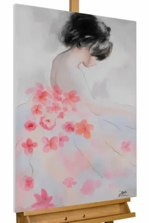 Handgeschilderd schilderij 'Floral Beauty' 60x90cm | incl. certificaat van echtheid Koopje