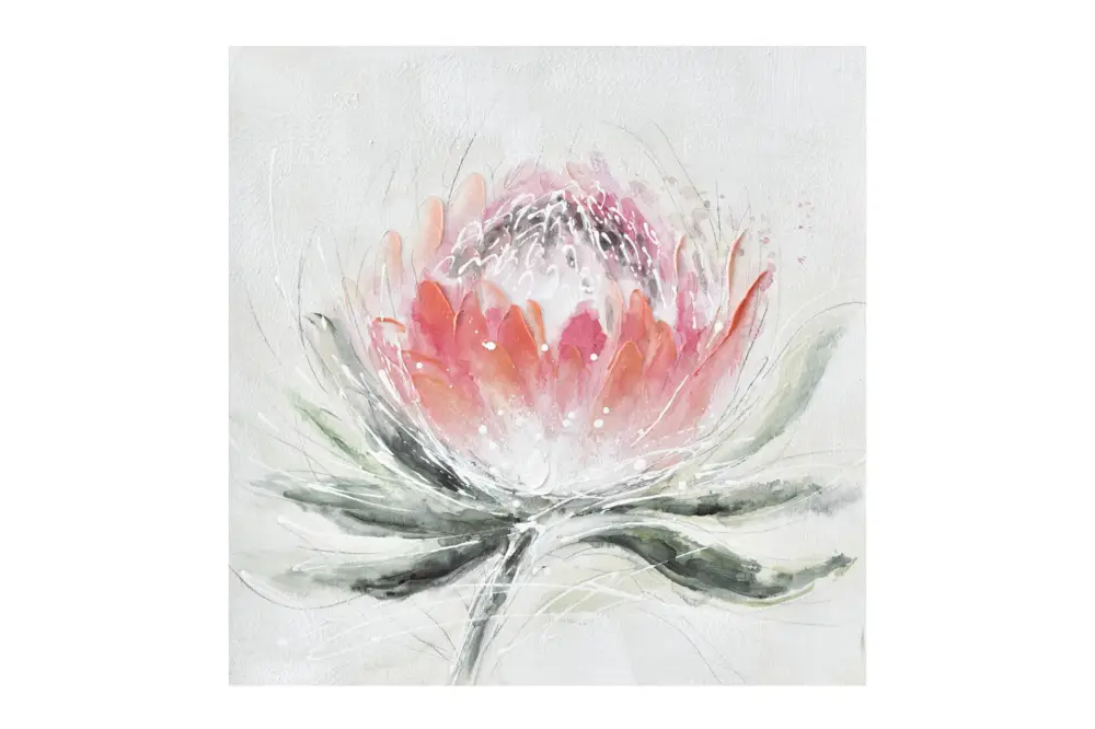 Hoge Kwaliteit Handgeschilderd schilderij 'Colourful Blossoming ' 60x60cm | incl. certificaat van echtheid