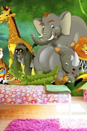 Beperkt Aanbod Zelfklevend behang 'Colourful Safari'