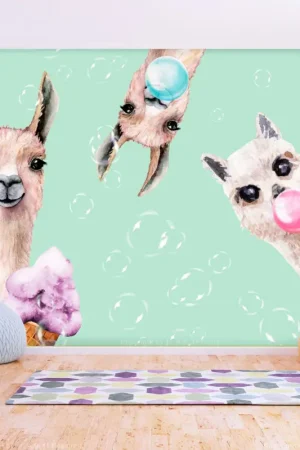 Finale Uitverkoop Zelfklevend behang 'Crazy Llamas'