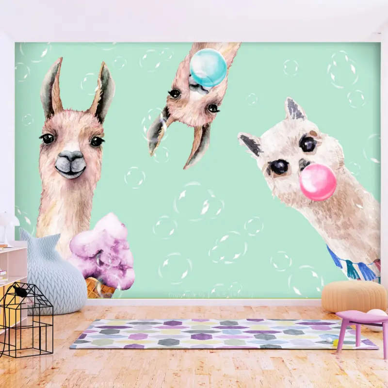 Finale Uitverkoop Zelfklevend behang 'Crazy Llamas'