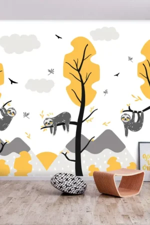 Flitsaanbieding Zelfklevend behang 'Cute Sloths'