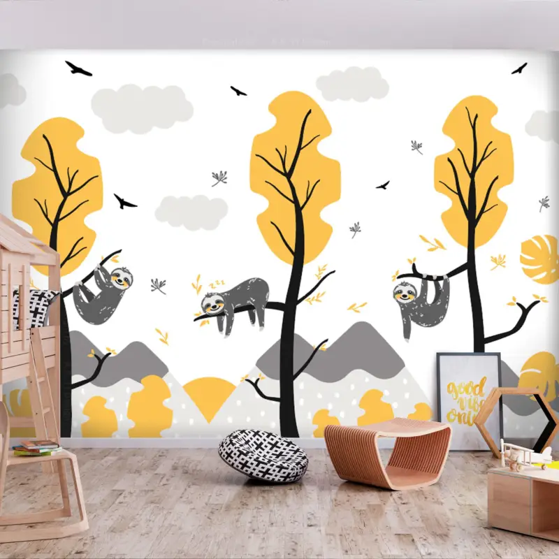 Flitsaanbieding Zelfklevend behang 'Cute Sloths'