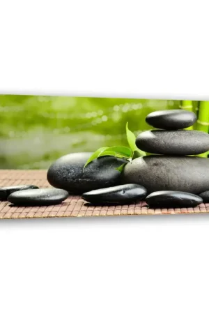 Canvas Poster 'Zen Garden with Black Stones 1' Koop Vandaag