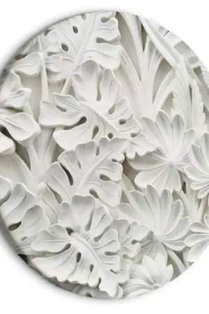 Rond schilderij 'Stone Leaf Carvings' Meest Verkocht