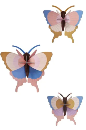 Merkproduct 3D Wandobject gemaakt van karton 'Pastel Wing Trio'