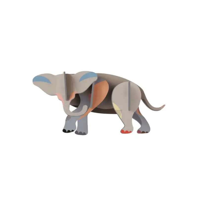 3D Wandobject gemaakt van karton 'Pastel Elephant Art' Exclusieve Aanbieding