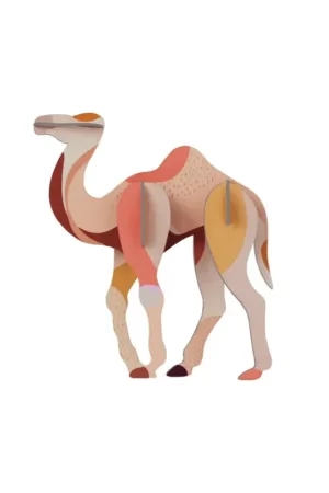 Direct Beschikbaar 3D Wandobject gemaakt van karton 'Golden Dune Camel'