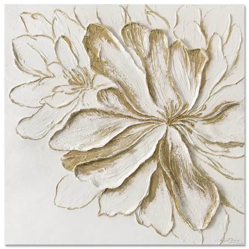 Dagaanbieding Handgeschilderd schilderij 'Gilded Bloom' | incl. certificaat van echtheid
