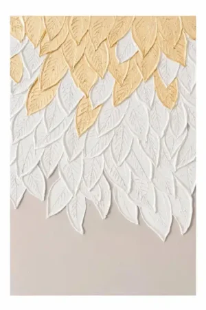 Tijdelijk Beschikbaar Handgeschilderd schilderij 'Golden Leaf Waltz' 60x90cm | incl. certificaat van echtheid