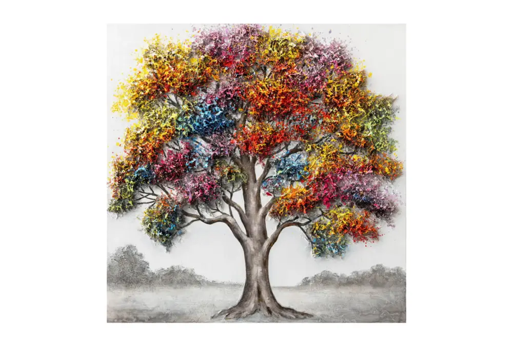 Laatste Versie Handgeschilderd schilderij 'Under the Branches' 80x80cm | incl. certificaat van echtheid