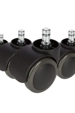 5x ROLO 10mm/50mm Harde bodem - Bureaustoelwielen Zwart Nu Kopen