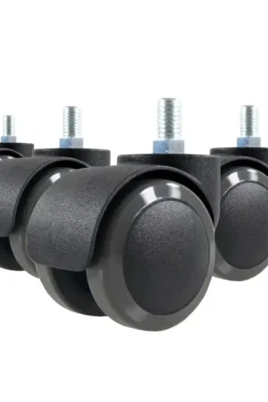 5x ROLO M10/50mm Harde bodem - Bureaustoelwielen Zwart Weekendaanbieding