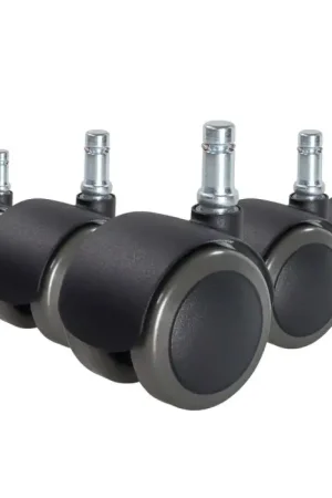 5x ROLO FIX 10mm/50mm Harde bodem - Bureaustoelwielen Zwart Flitsaanbieding